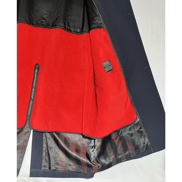 London Fog Maincoats Trench Coat w/ Liner Mens 42R Blue Button Up Zip Out Fleece - Picture 9 of 16